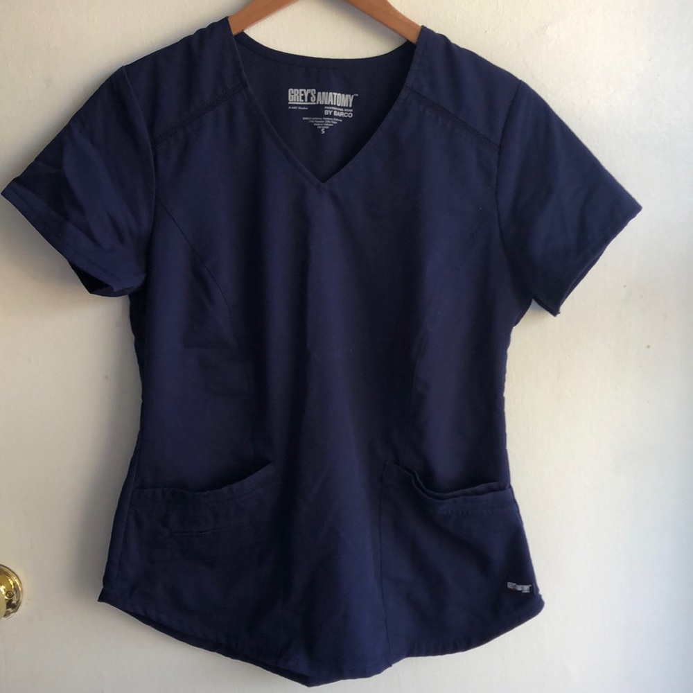 Grey’s Anatomy Women’s Navy Blue Scrub Top Size S